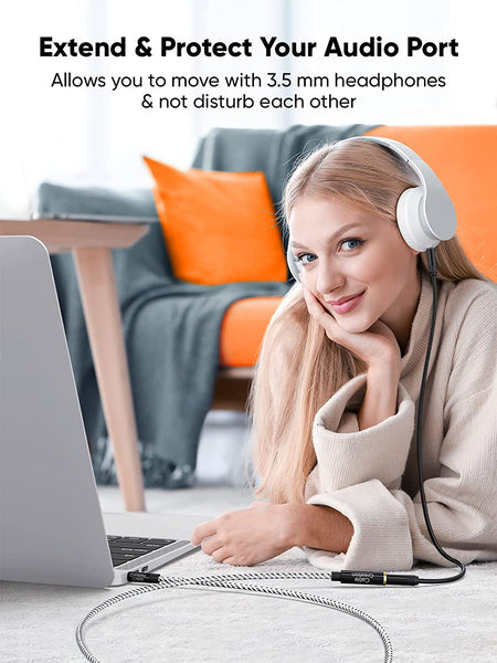 3.5Mm Headphone Extension Cable, 3.5Mm Male to Female Stereo Audio Cable for Phones, Headphones, Speakers, Tablets, Pcs, MP3 Players and More, (10Ft/3M)